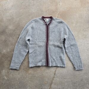 Vintage 60s Mohair Cardigan Full Zip Sweater Mens Medium Allen A